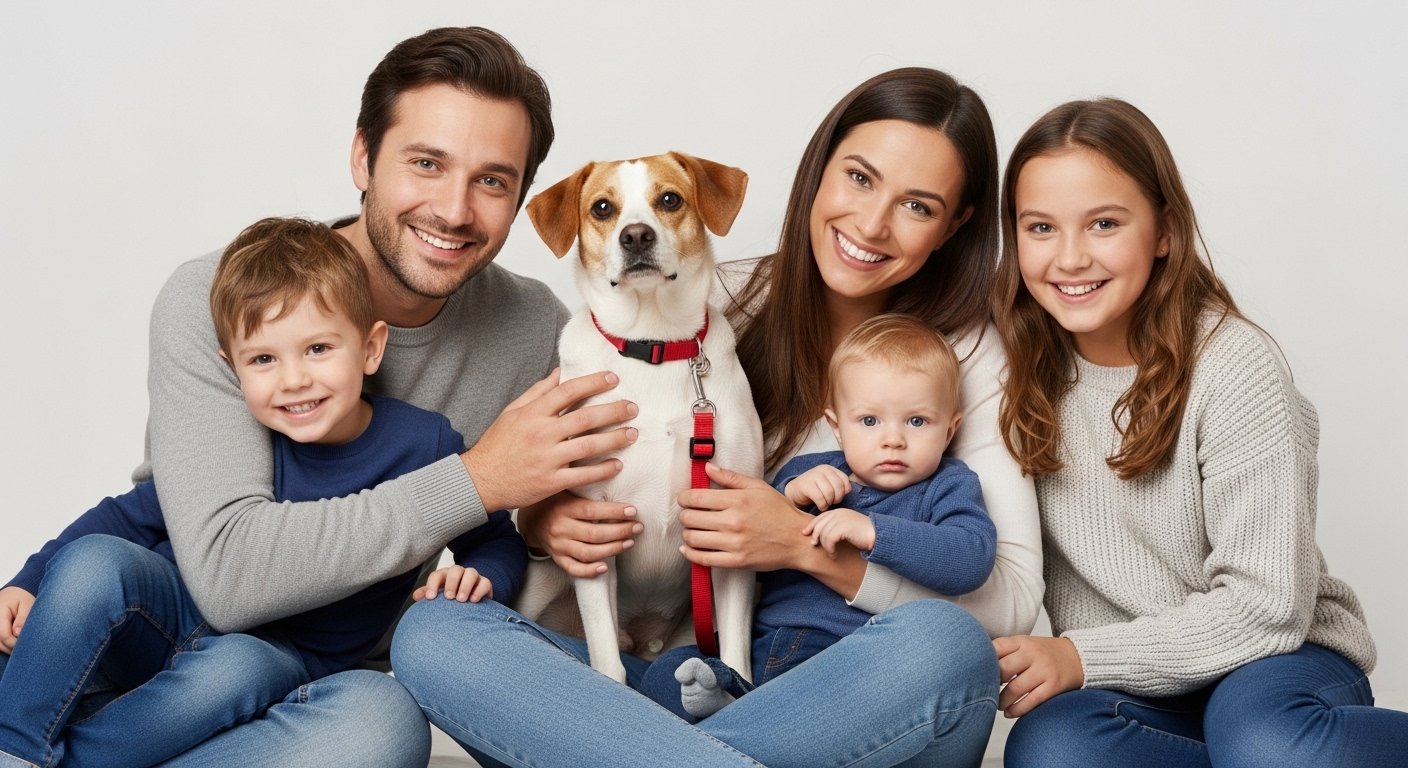 A family enjoying a better-fit dog relationship